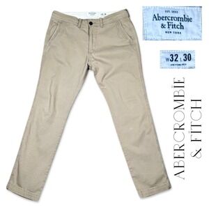Abercrombie & Fitch Men's Chino Pants 32x29 Brown Straight Leg y2k Preppy Casual